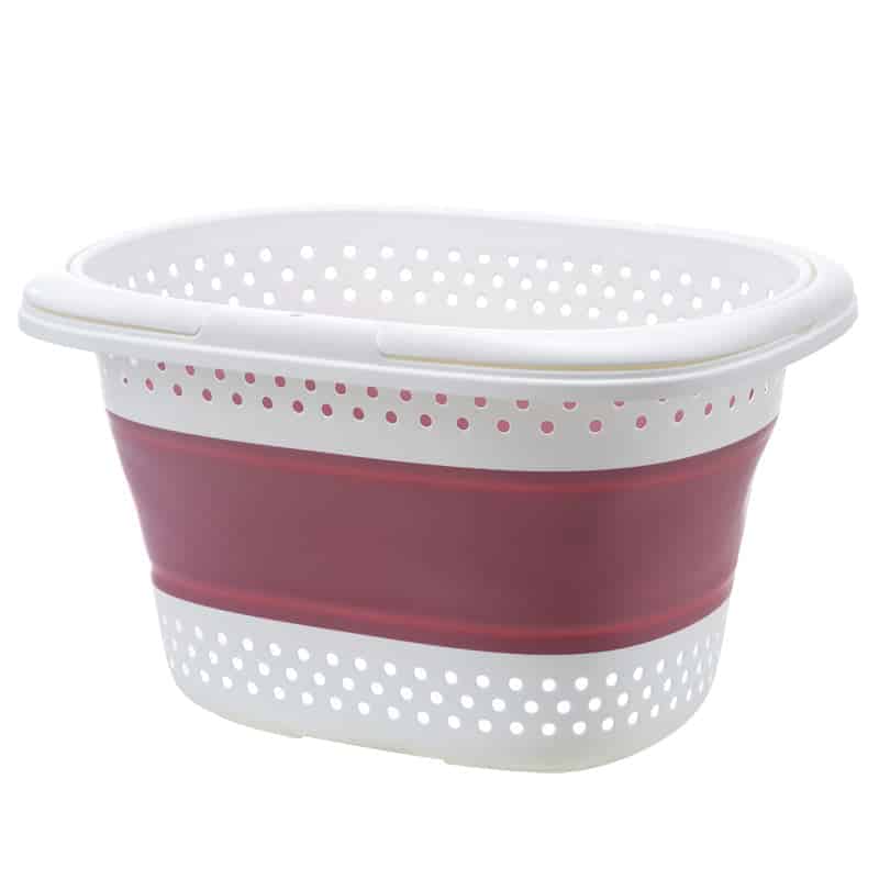 سلة غسيل محمولة خفيفة الوزن وقابلة للطي بمقابض