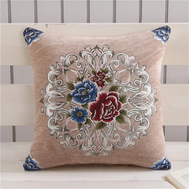 كوشن كلاسيكى على شكل زهور مقاس 45*45 سم كوشن الوان متنوعة مع الحشو الفيبر