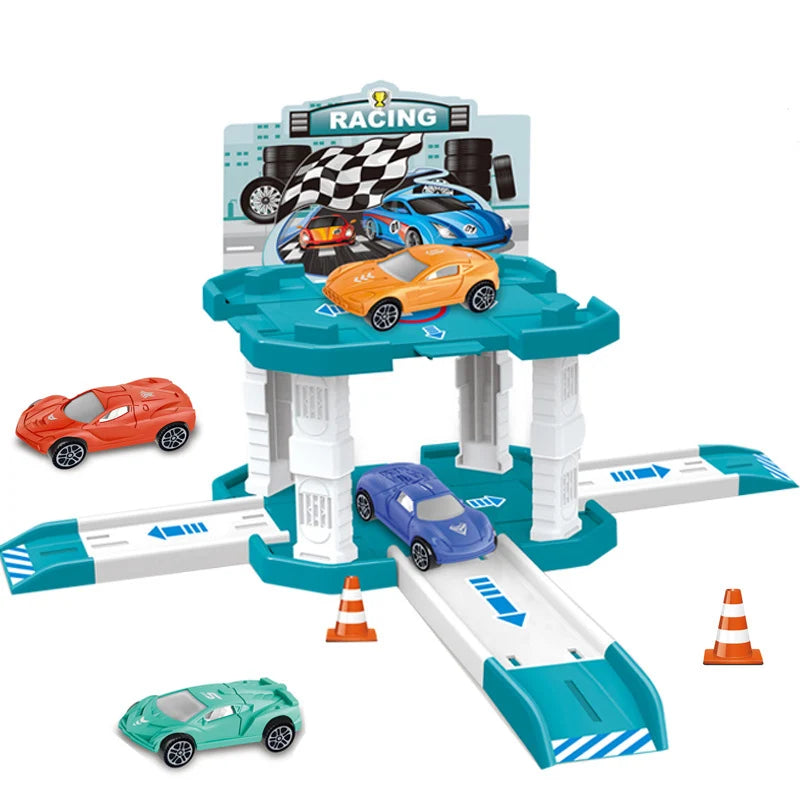 مجموعة ألعاب سيارات السباق للأطفال 16 قطعة، مجموعة ألعاب سيارات السباق