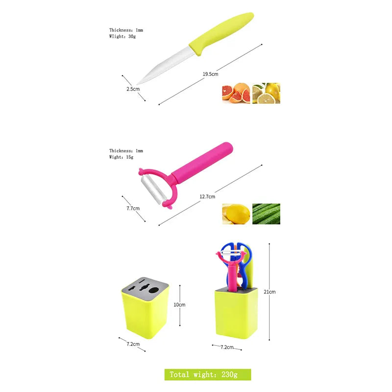 طقم مستلزمات مطبخ متعدد الوظائف مكون من 5 قطع , طقم ملون من الفولاذ المقاوم للصدأ مع حامل