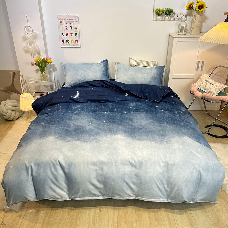 طقم ملاية أستك قطن 4 قطع - ملاية مثبته لسرير مع 1 غطاء مخدة طويلة مع 2 غطاء خدادية