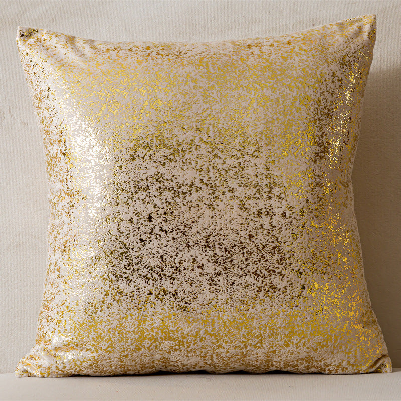 وسادة ناعمة مخملية بطباعة رقائق ذهبية لامعة وسحاب مخفي للإغلاق