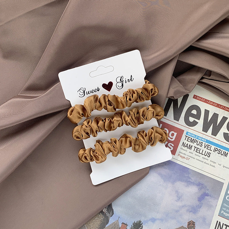 توكة شعر حريرية ستان بلون سادة  , إكسسوارات رأس أنيقة للنساء