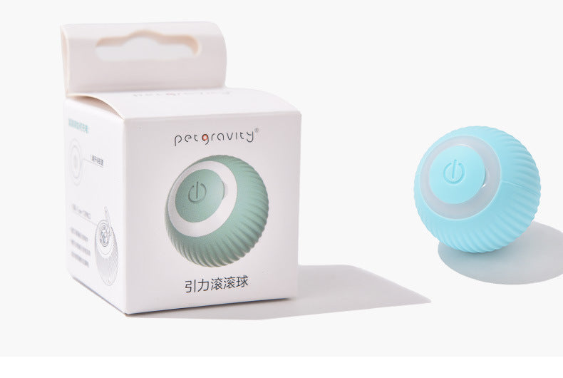 لعبة كرة تفاعلية للقطط، أحجية كرة متحركة تلقائية ذكية في الأماكن المغلقة لتبديد الملل، شحن USB مع ضوء، هدية ممتعة للقطط