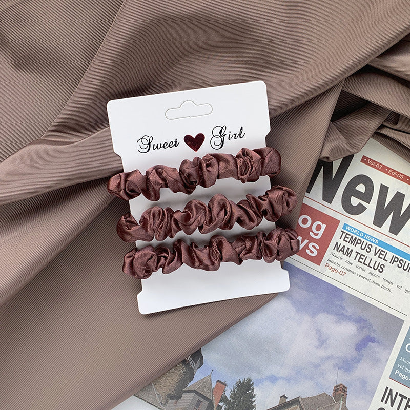 توكة شعر حريرية ستان بلون سادة  , إكسسوارات رأس أنيقة للنساء