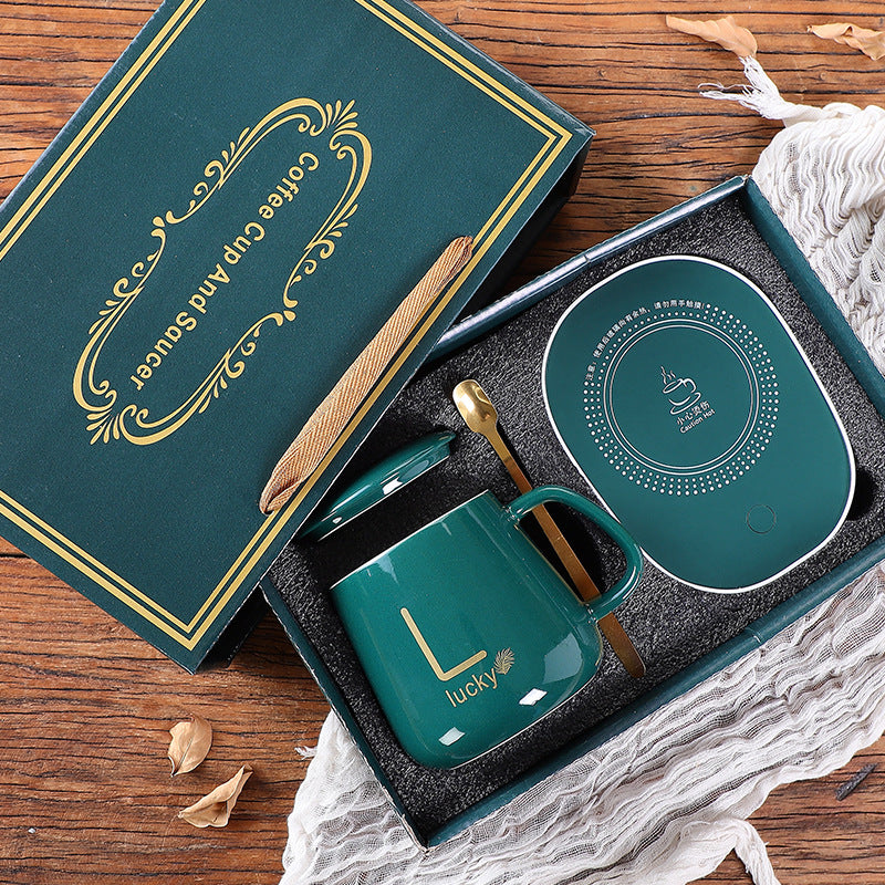 طقم تسخين كوب قهوة بدرجة حرارة ثابتة للقهوة والكاكاو والشاي والماء والحليب للاستخدام المنزلي والمكتب USB