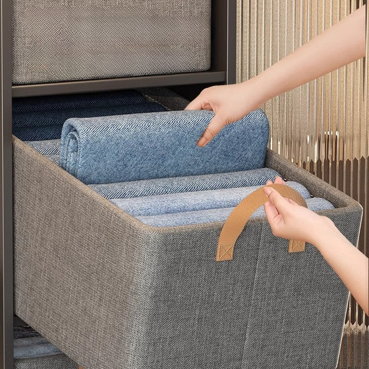 منظم للتخزين على شكل مكعبات قماشية قابلة للطي مع مقابض