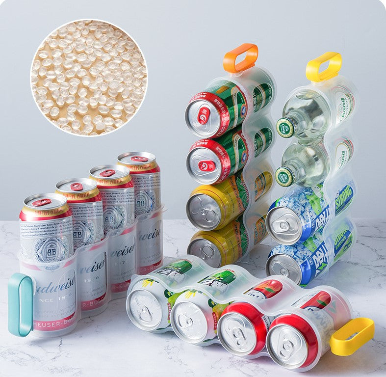 صندوق تخزين شفاف بمقبض للثلاجة