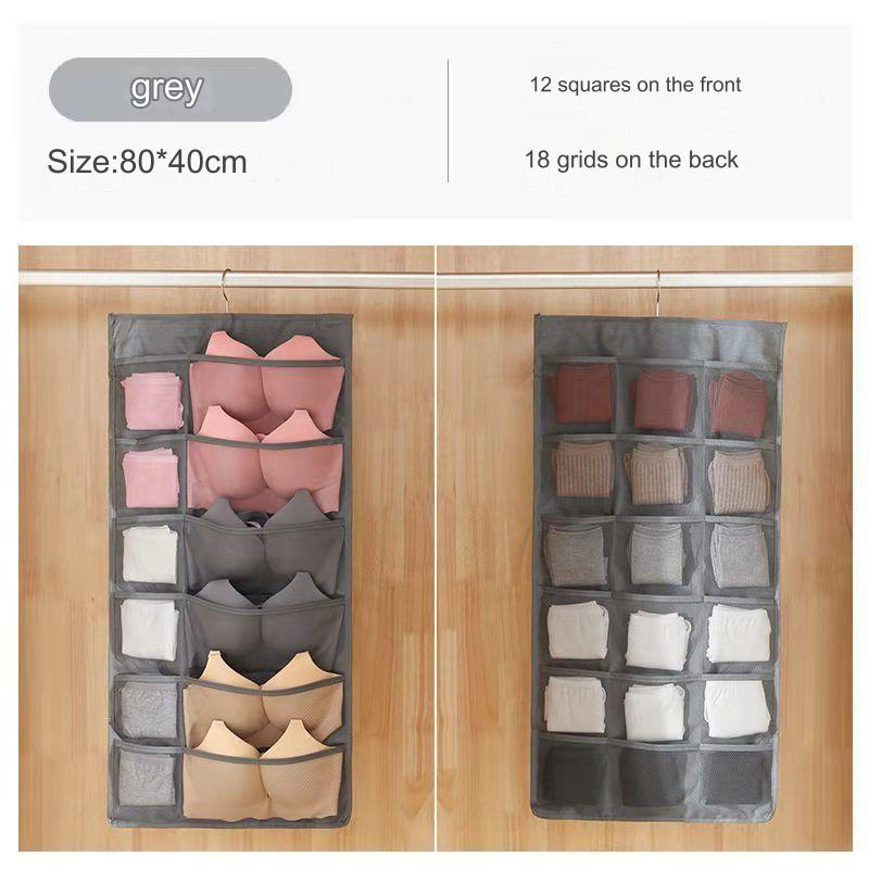 حقيبة تخزين الملابس الداخلية على الوجهين / حقيبة معلقة لحمالة الصدر والملابس الداخلية والجوارب