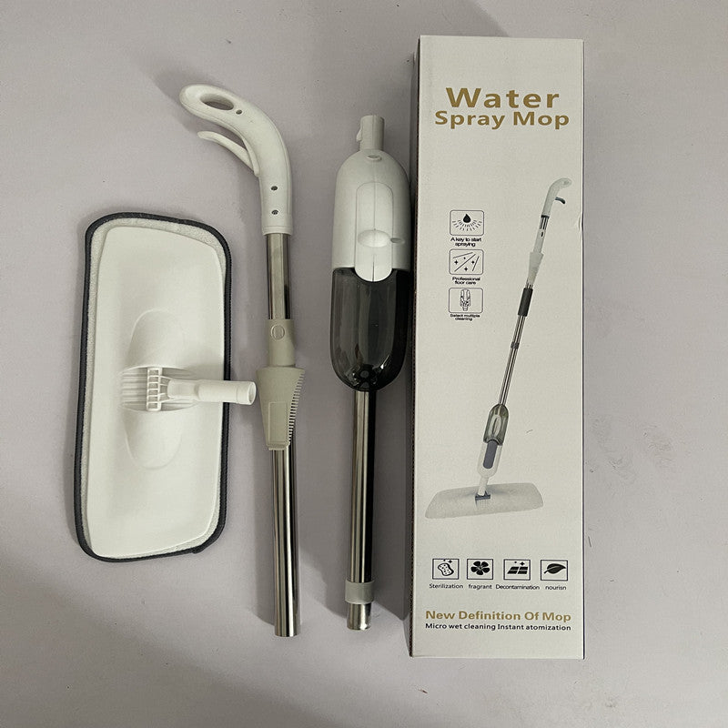 مساحة موب مايكروفايبر و ستانلس ستيل مع بخاخ مياه مدمج لتنظيف الأرضيات مع فوط تنظيف قابلة للإزالة والغسل