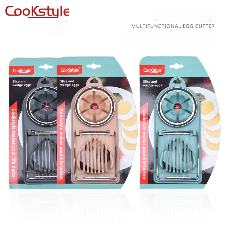 قطاعة بيض مع سلك من cookstyle من الستانلس ستيل، قطاعة بيض 2 في 1 لصنع وجبات الإفطار المغذية