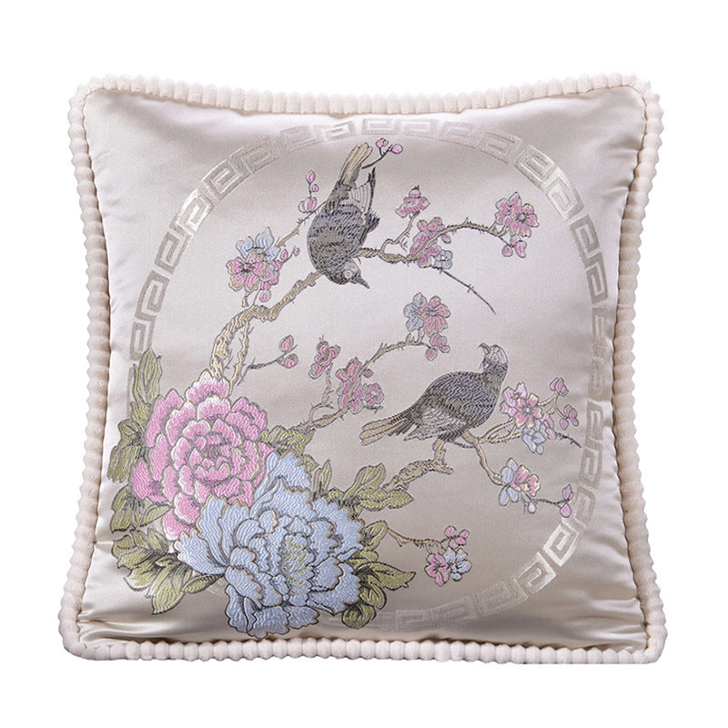 كوشن فاخر من قماش الجاكار المطرز 48 * 48 سم مع الحشو الفيبر