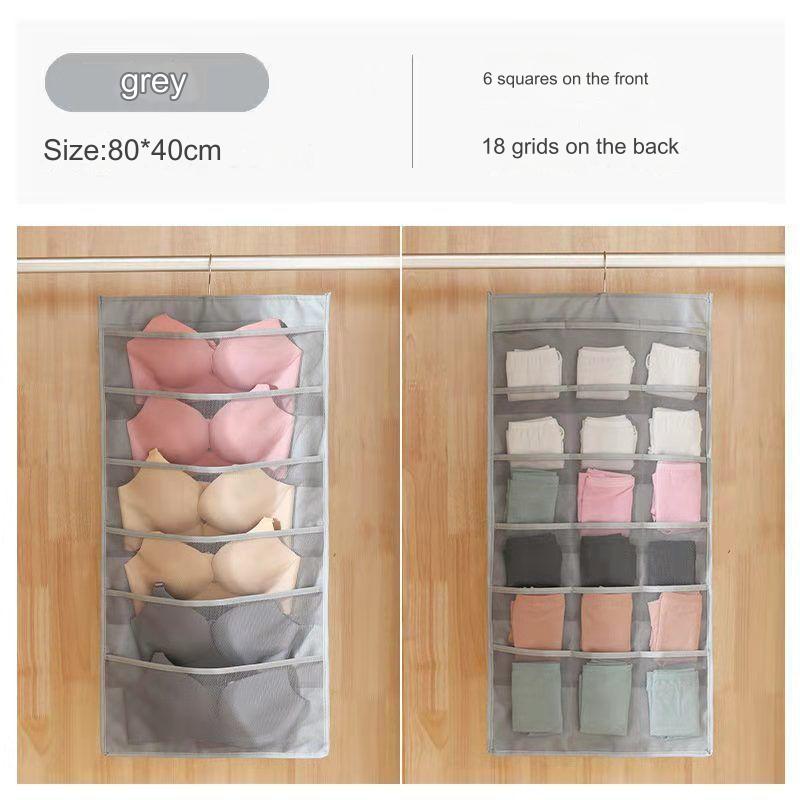 حقيبة تخزين الملابس الداخلية على الوجهين / حقيبة معلقة لحمالة الصدر والملابس الداخلية والجوارب