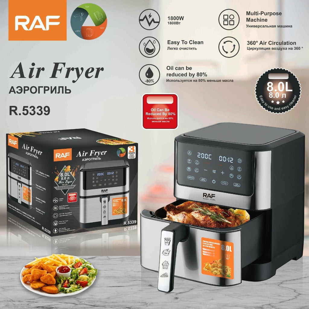 raf مقلاة هوائية من راف 8 لتر بشاشة لمس رقمية 1800 وات R.5339