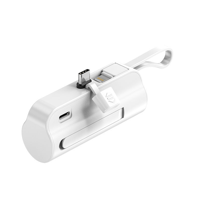 باور بانك صغير مدمج بكابل متعدد الوظائف 5000 مللى امبير، شاحن جيب صغير محمول لل iphone, Type C