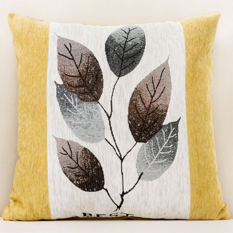وسادة أريكة من الشنيل بتصميم ورقة شجر لطيفة بمقاس 45x45 سم