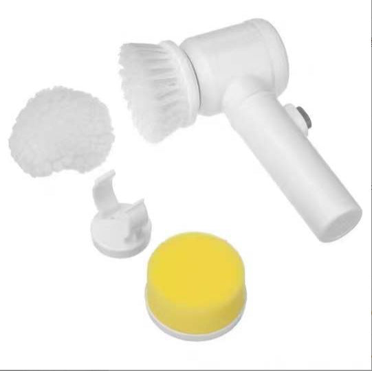 فرشاة تنظيف دوارة كهربائية قابلة لإعادة الشحن بمنفذ USB مع 3 رؤوس فرشاة للمطبخ والحمام.