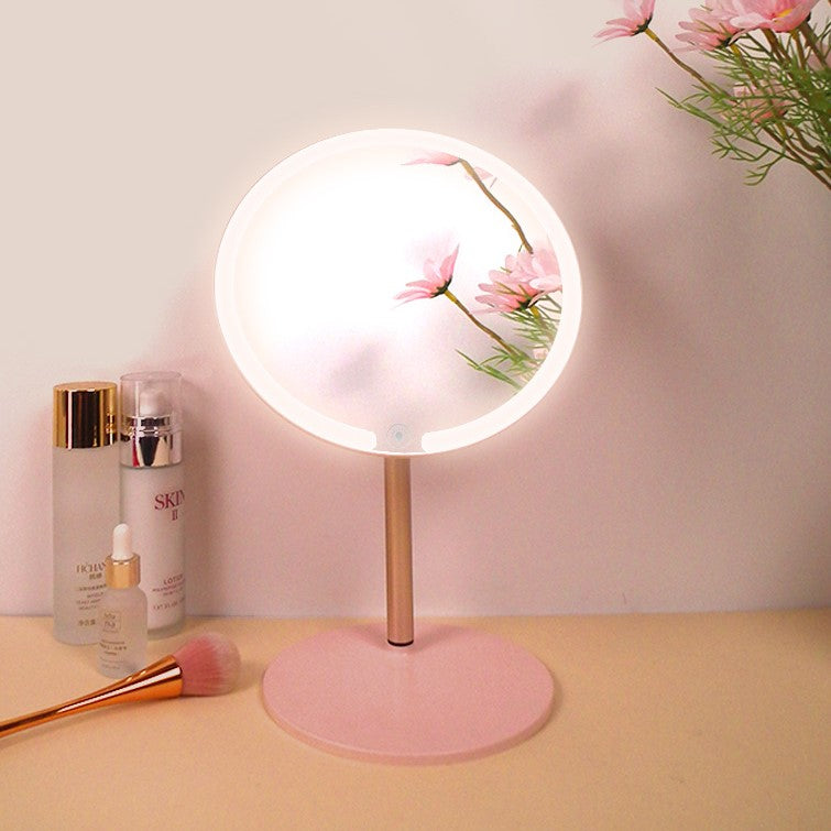 مرآة مكياج LED قابلة للتعديل 90 درجة وشاشة تعمل باللمس ذكية بإضاءة LED، مرآة مكياج محمولة لسطح الطاولة (متعددة الألوان، تعمل بمنفذ USB) حجم كبير