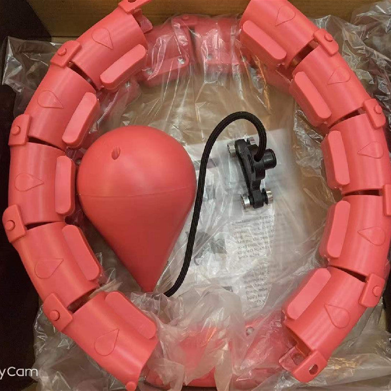 جهاز التدليك طوق هولا هوب ذكي للبالغين و الأطفال مع كرة وزن، طوق هولا هوب للياقة البدنية مع 24 رابطًا قابلًا للتعديل لفقدان الوزن واللياقة البدنية