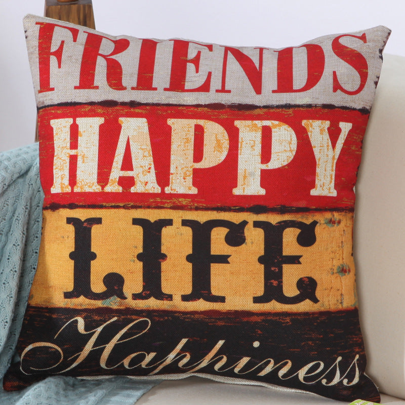 وسادة اريكة كلاسيكية بطبعة حروف أبجدية ملونة