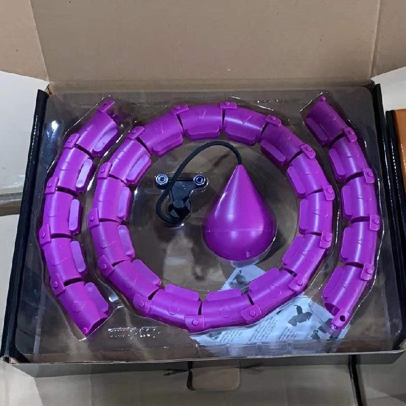 جهاز التدليك طوق هولا هوب ذكي للبالغين و الأطفال مع كرة وزن، طوق هولا هوب للياقة البدنية مع 24 رابطًا قابلًا للتعديل لفقدان الوزن واللياقة البدنية