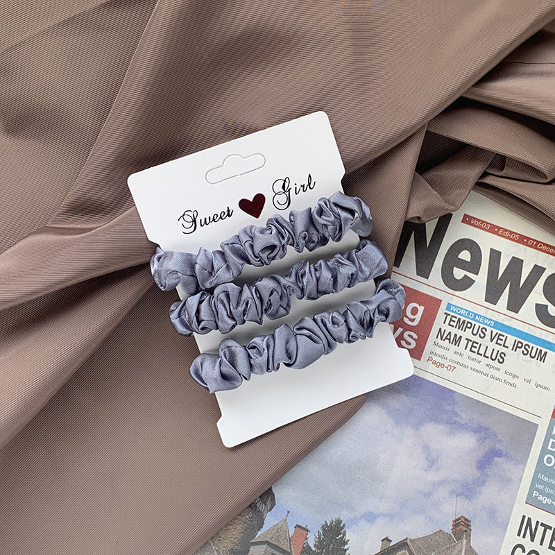 توكة شعر حريرية ستان بلون سادة  , إكسسوارات رأس أنيقة للنساء