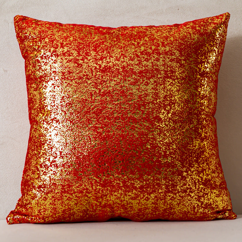 وسادة ناعمة مخملية بطباعة رقائق ذهبية لامعة وسحاب مخفي للإغلاق