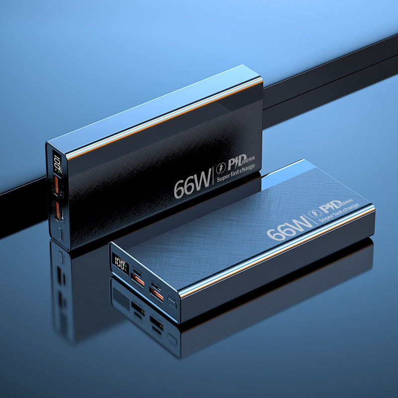 باور بانك 20000 مللى امبير لأجهزة لاب توب ، شاحن محمول، باور بانك بشحن فائق السرعة 66 واط، مع 3 مخارج و2 مداخل، شاشة LED (اسود)