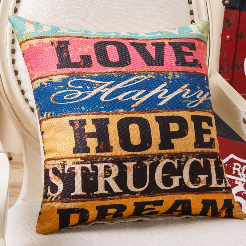 وسادة اريكة كلاسيكية بطبعة حروف أبجدية ملونة