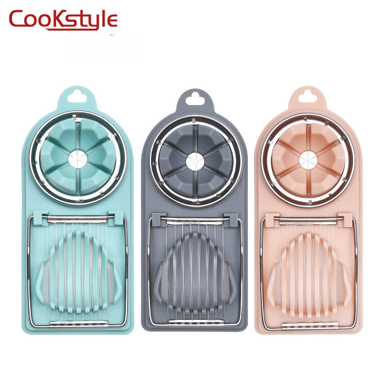 قطاعة بيض مع سلك من cookstyle من الستانلس ستيل، قطاعة بيض 2 في 1 لصنع وجبات الإفطار المغذية