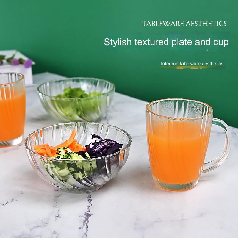 أوعية زجاجية صغيرة لتحضير الوجبات من 4 بولات + 4 أكواب للمشروبات، أوعية زجاجية شفافة لتقديم الحلوى والمكسرات، للمطبخ لتحضير السلطة والحلوى 