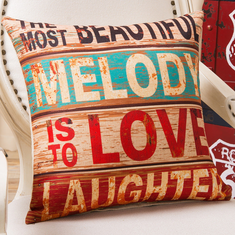 وسادة اريكة كلاسيكية بطبعة حروف أبجدية ملونة