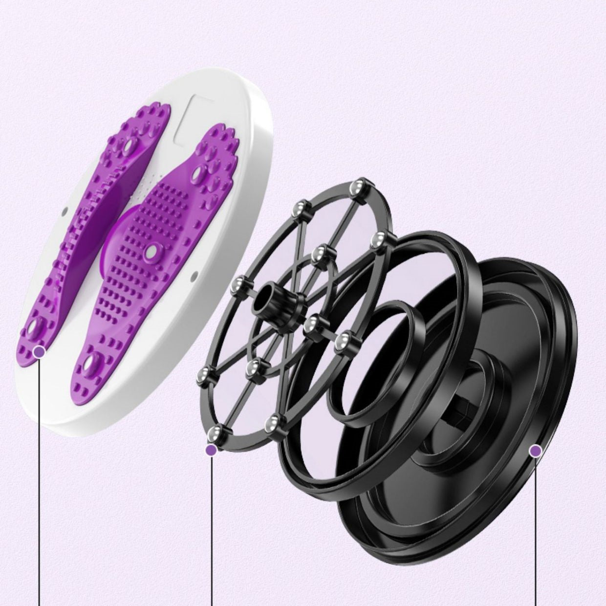 قرص للتدوير الخاص بالمنزل، مع حبل سحب، مناسب لتدريب الجسم، ممارسة البطن