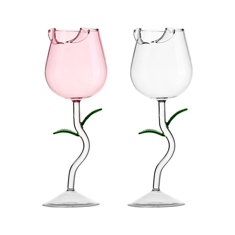 كأس زجاج كريستال على شكل الوردة صناعة يدوية 280 مل