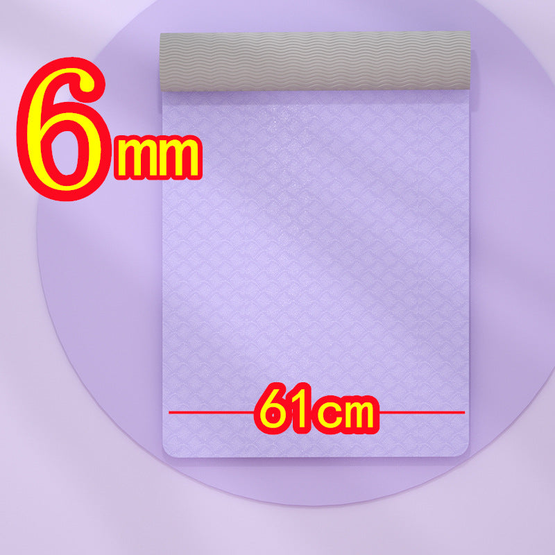 سجادة تمارين اليوجا للنساء والرجال المبتدئين بخطوط محاذاة مضادة للإنزلاق مع شنطة حمل، سجادة تمارين لياقة بدنية مقاس 183 سم × 61 سم × 0.6 سم