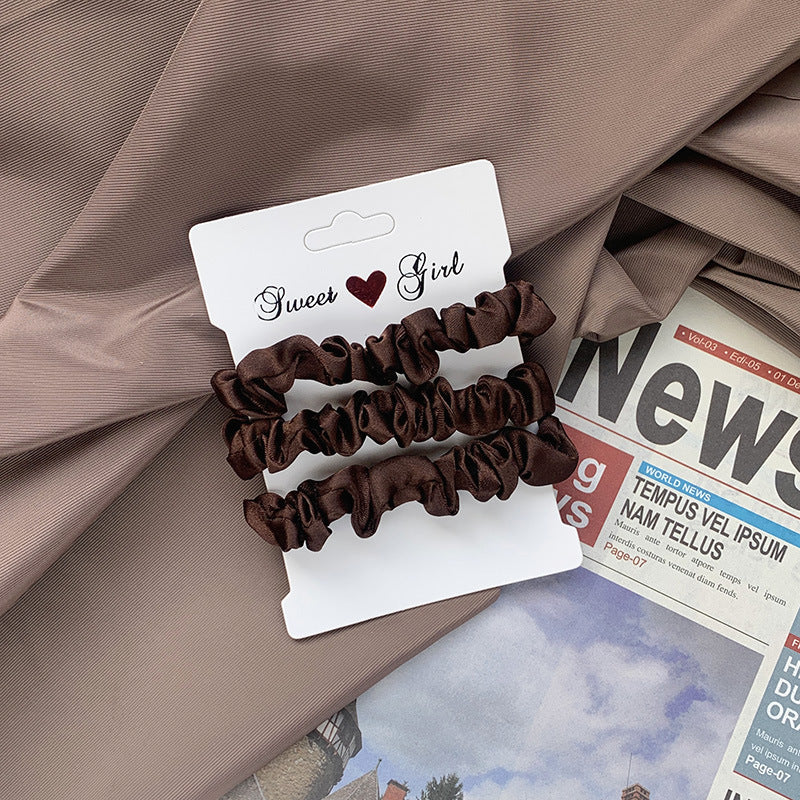 توكة شعر حريرية ستان بلون سادة  , إكسسوارات رأس أنيقة للنساء