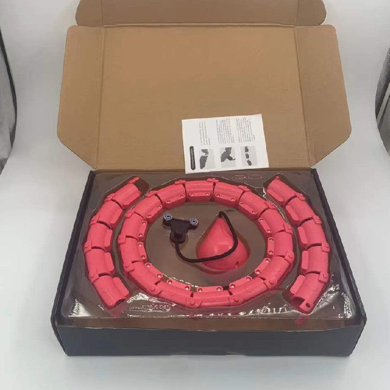 جهاز التدليك طوق هولا هوب ذكي للبالغين و الأطفال مع كرة وزن، طوق هولا هوب للياقة البدنية مع 24 رابطًا قابلًا للتعديل لفقدان الوزن واللياقة البدنية