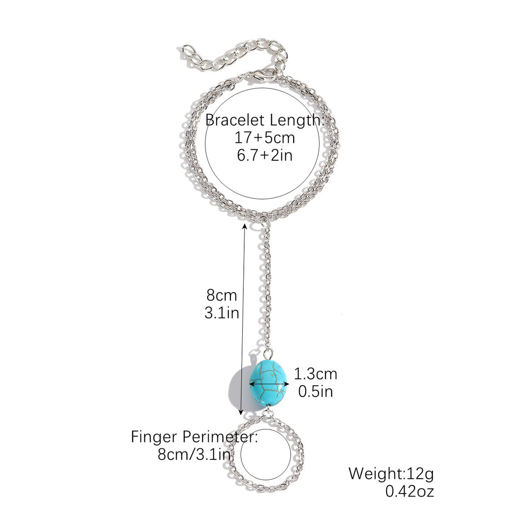 سوار حلقي للأصابع مع سوار للمعصم مرتبطين ببعض