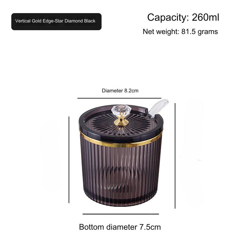 برطمانات من الإكريليك متعددة الإستخدام مع ملاعق وصينية للسكر والشاي والقهوة والتوابل