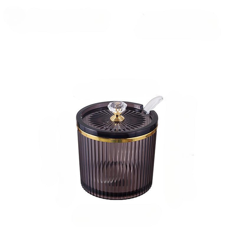 برطمانات من الإكريليك متعددة الإستخدام مع ملاعق وصينية للسكر والشاي والقهوة والتوابل