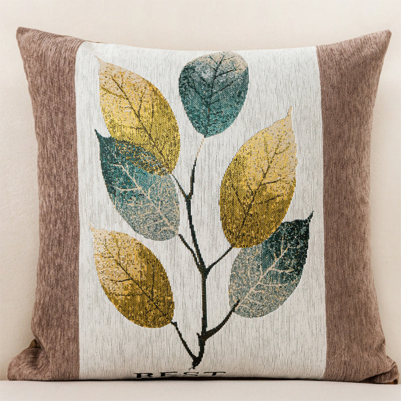 وسادة أريكة من الشنيل بتصميم ورقة شجر لطيفة بمقاس 45x45 سم