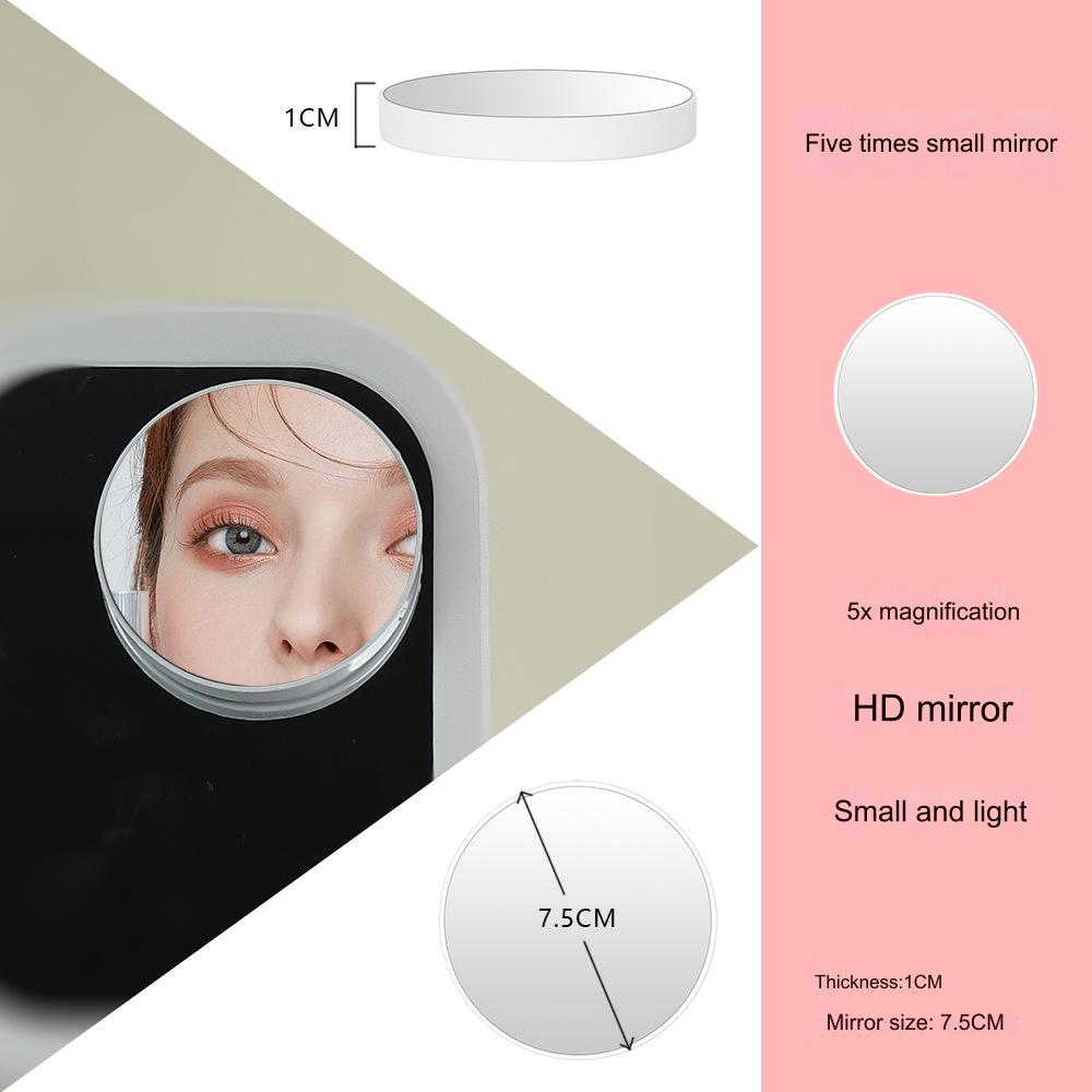 مرآة مكياج LED قابلة للتعديل 90 درجة وشاشة تعمل باللمس ذكية بإضاءة LED ، مرآة مكياج محمولة لسطح الطاولة مع صينية تخزين (متعددة الألوان، تعمل بمنفذ USB)