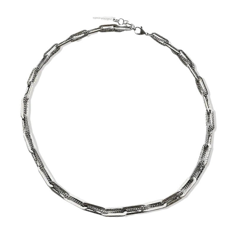 سلسلة رجالى من التيتانيوم الخالص سلسلة بتصميم عصرى ومميز بحلقات مستطلية متداخلة