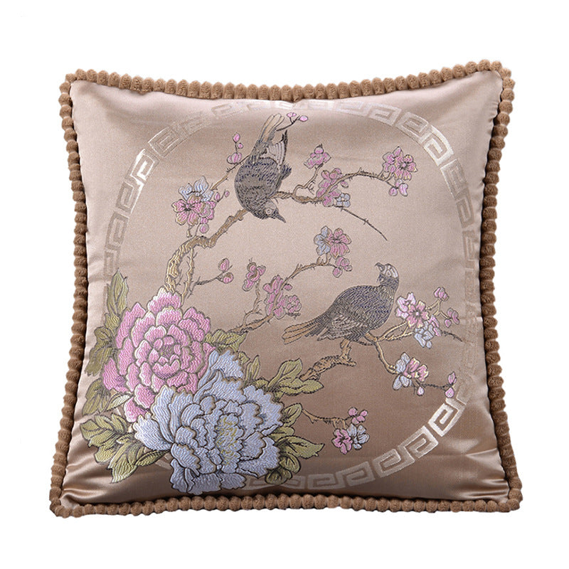 كوشن فاخر من قماش الجاكار المطرز 48 * 48 سم مع الحشو الفيبر