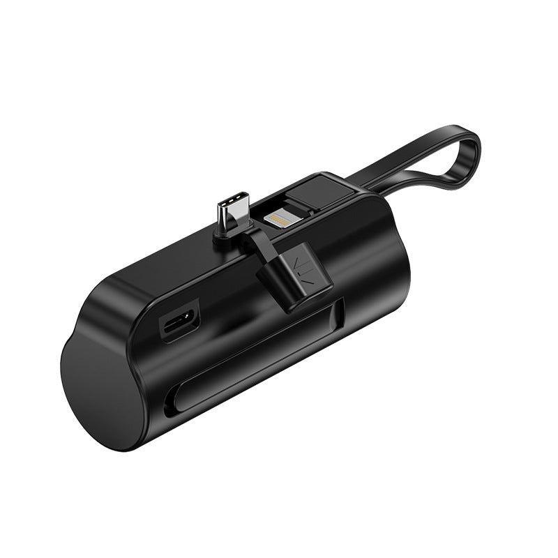 باور بانك صغير مدمج بكابل متعدد الوظائف 5000 مللى امبير، شاحن جيب صغير محمول لل iphone, Type C