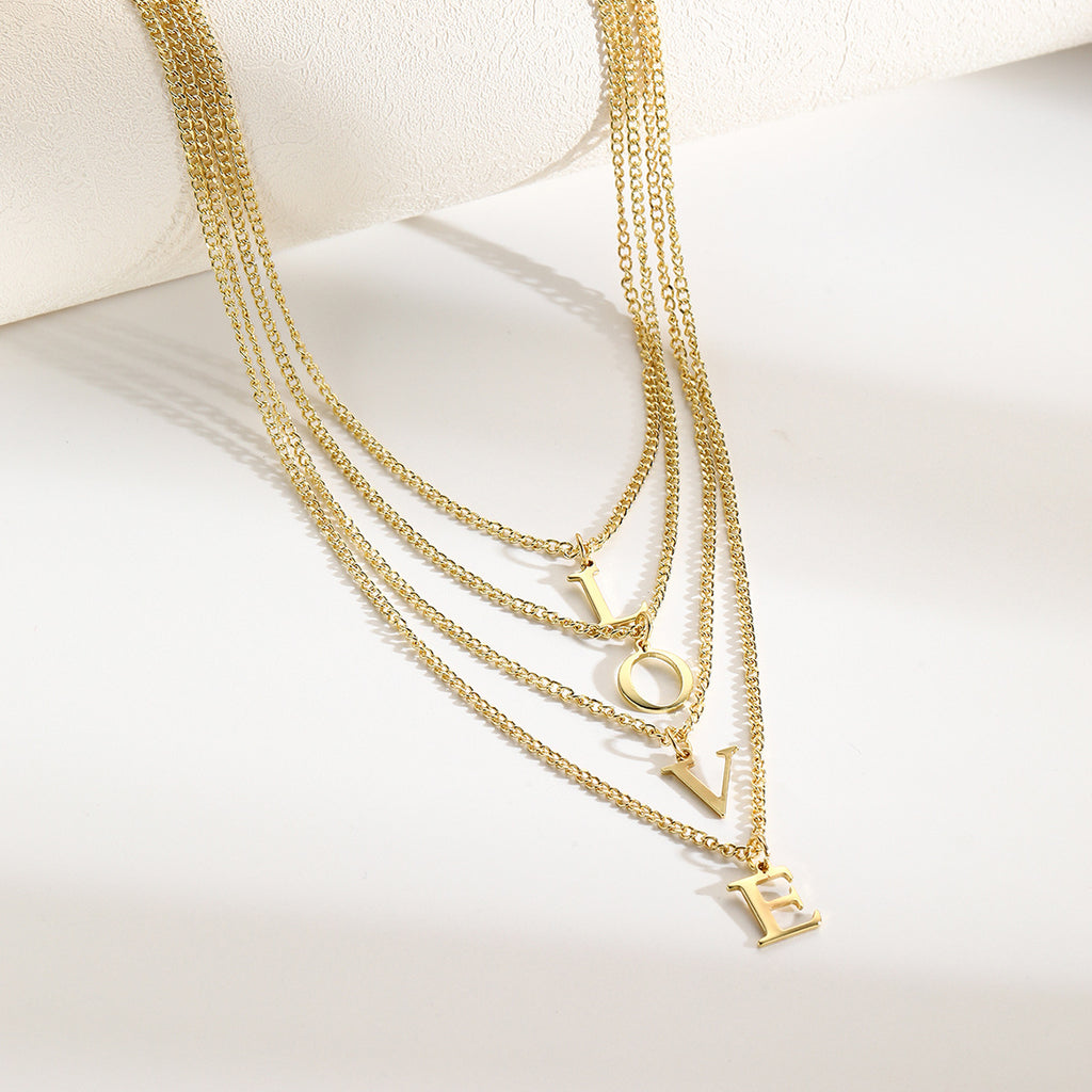 سلسلة متعددة الطبقات سلسلة متعرجة، سلسلة  حروف كلمة LOVE