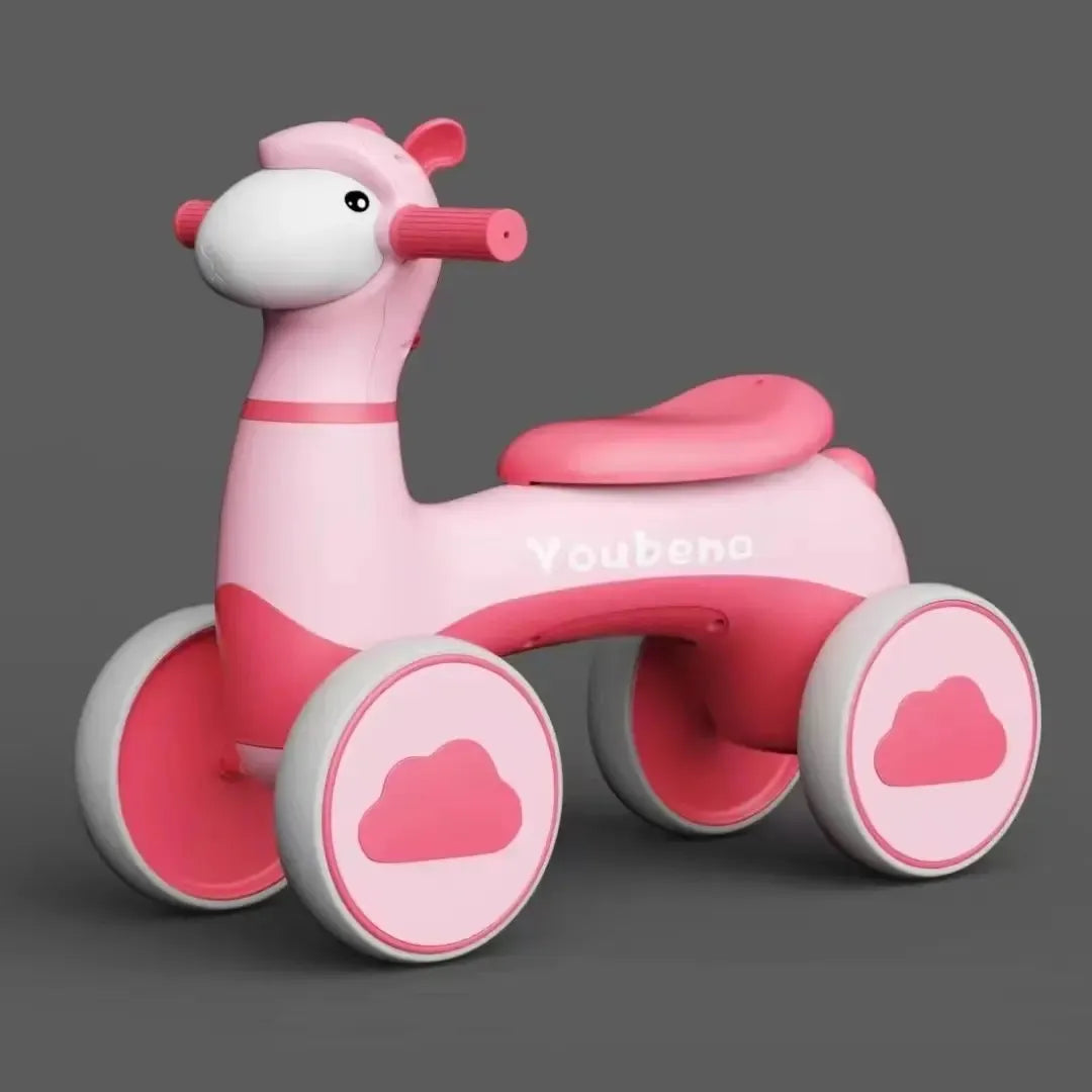 سيارة توازن للأطفال بأربع عجلات مع إضاءة وموسيقى