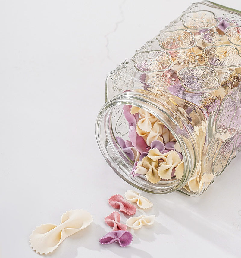 علب تخزين بقوليات و حفظ حبوب مربعة الشكل و متينة و شفافة و مضادة للرطوبة، وعاء تخزين زجاجي 10 قطع