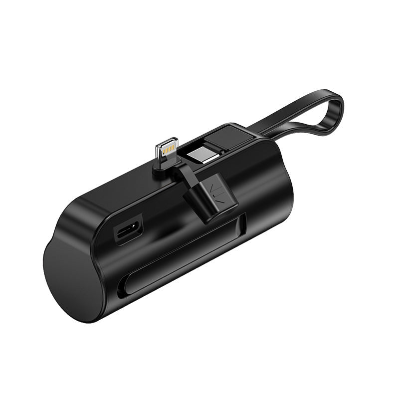 باور بانك صغير مدمج بكابل متعدد الوظائف 5000 مللى امبير، شاحن جيب صغير محمول لل iphone, Type C