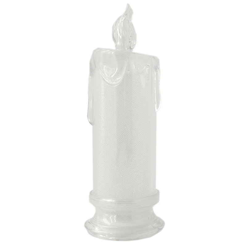 شمعة برونز إكريليك مصباح شمعة ليد بحجاره حجم كبير 18سم، شفاف